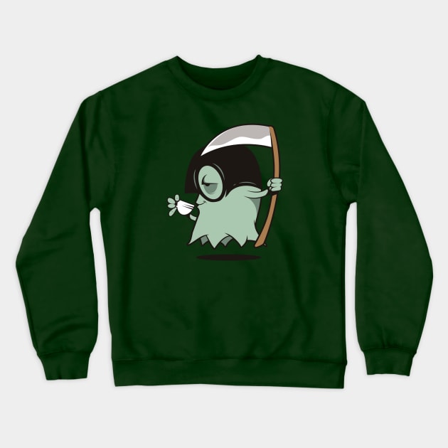 Grimm Grinning Ghost Crewneck Sweatshirt by iceknyght